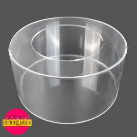 Akrylový stojan na dorty průhledný, kulatý-25x10cm