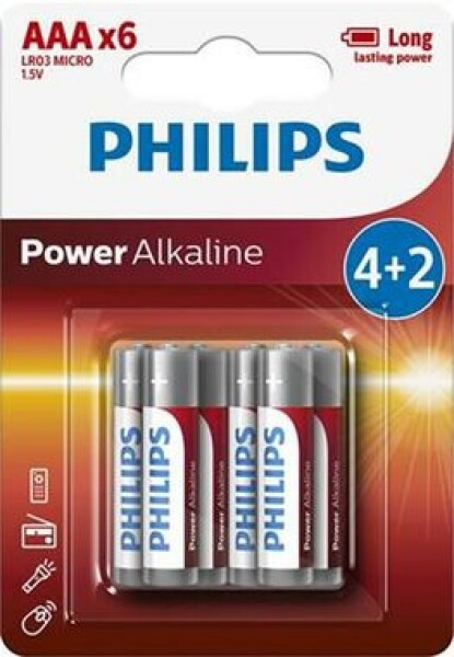 Philips baterie AAA Power Alkaline - 6ks (LR03P6BP/10)