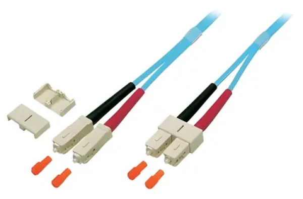 EFB SC-SC tyrkysová / Optický patch kabel / OM3 / duplexní / LSZH / 15 m (O7413.15)