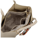 Moderní dámská koženková kabelka na rameno Olga, tmavě béžová