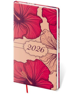 Diář 2026 týdenní kapesní Vario Lyra - Hibiscus