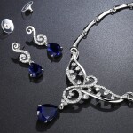 Souprava náhrdelníku a náušnic Swarovski Elements Brembilla, Tmavě modrá 40 cm + 4 cm (prodloužení)