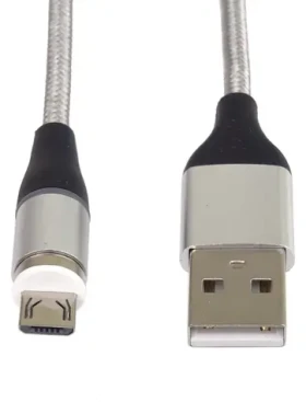 PremiumCord Magnetický kabel micro USB/USB-C stříbrná / Nabíjecí a datový kabel / USB 2.0 / 3A / 1m (ku2m1fgi)