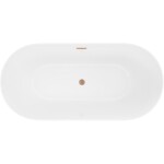 MEXEN/S - Luna Slim volně stojící vana 170 x 75, bílá, sifon a přepad měď kartáčovaná 52041707500-65