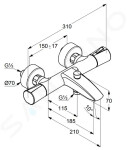 KLUDI - Zenta SL Termostatická vanová baterie, matná černá 351013938