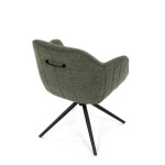 Židle jídelní a konferenční, zelená látka, černé kovové nohy, otočný mechanismus