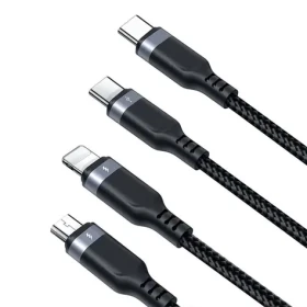 Joyroom S-A18 3in1 kabel USB-A - Lightning / USB-C / micro-USB 1.2m černá (6956116708986)