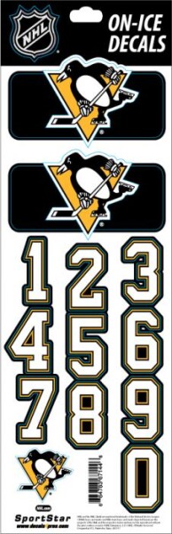 Sport Star Samolepky na helmu Pittsburgh Penguins NHL Decals Black