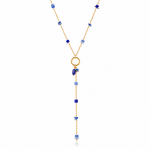ELENYS Lapis Drop | Dlouhý náhrdelník s pravým přírodním lapis lazuli Délka náhrdelníku: 48+5 cm / max. 53 cm