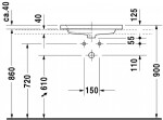 DURAVIT - 2nd floor Umyvadlo 60x43 cm, s přepadem, s otvorem pro baterii, bílá 0347600000