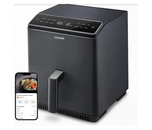Cosori Dual Blaze 6.4L SMART horkovzdušná fritéza + 5x špíz a gril. rošt, black