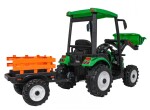 Mamido Dětský elektrický traktor MEGA D68 24V s přívěsem zelený
