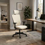 Kancelářská židle, houpací mechanismus, béžová látka, KA-W3137 BG