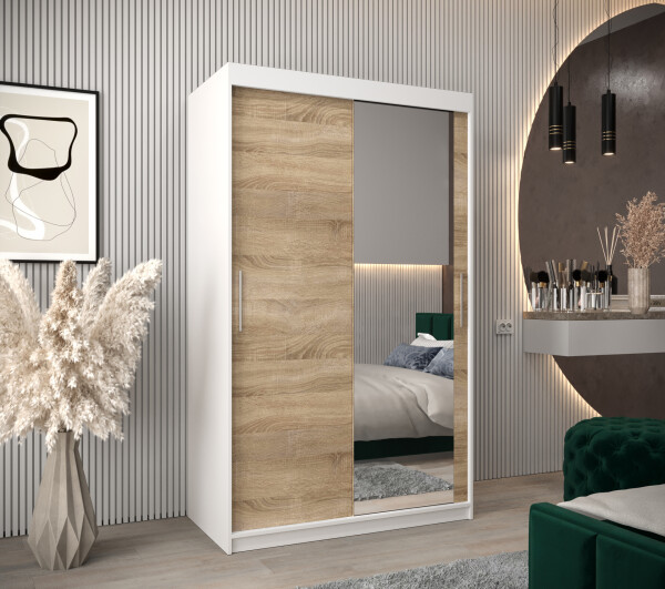 Šatní skříň Abi T2 Barva korpusu: Bílá, Rozměry: 120 cm, Dveře: Dub sonoma