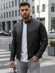 Pánská kožená bunda černá FashionStreet TX4243 L