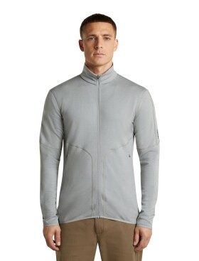 Pánská merino mikina ICEBREAKER Mens Merino 560 Realfleece Elemental II LS Zip, Proto Grey velikost: M
