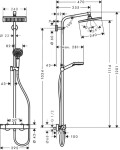 HANSGROHE - Crometta Sprchový set E 240 Showerpipe s termostatem, EcoSmart 9 l/min, chrom 27281000