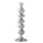 Bloomingville Kovový svícen Metina Silver 28,5 cm, stříbrná barva, kov