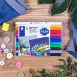 Fixy na textil STAEDTLER Design Journey, oboustranné, 12 barev