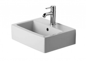 DURAVIT - Vero Umývátko 45x35 cm, s přepadem, s otvorem pro baterii, WonderGliss, bílá 07044500001