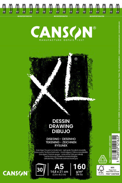 Canson XL Dessin skicák A5 160g 30 listů kroužková vazba
