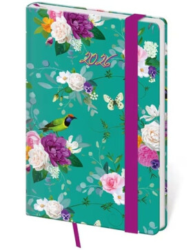 Diář 2026 týdenní kapesní Vario - Romance s gumičkou