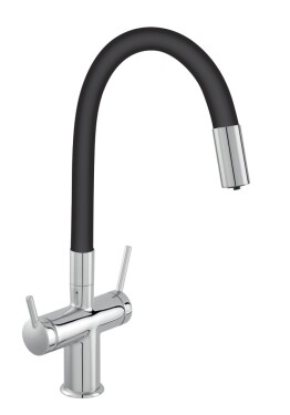 NOVASERVIS - Dřezová stojánková baterie Filtrata s elast. ram,černá-chrom BFT41B