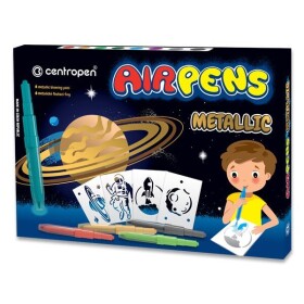 Centropen Metallic Colours foukací fixy sada 8 ks se šablonami
