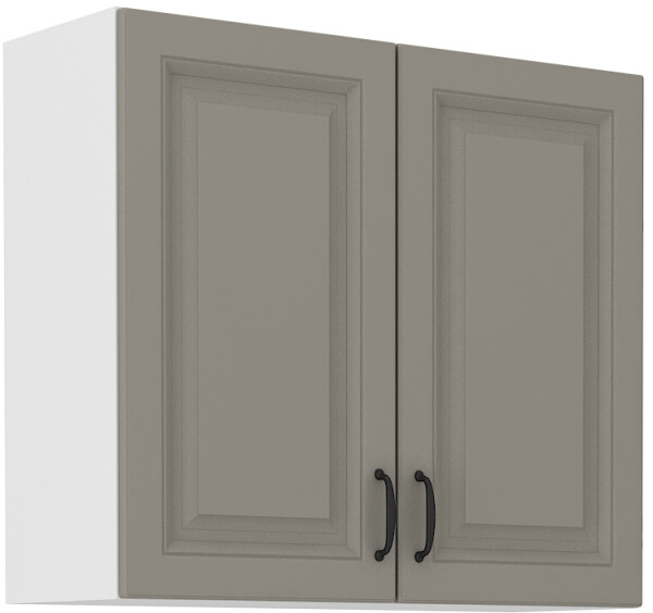 Horní skříňka Stilo 80 G-72 2F Barva korpusu: Bílá, Barva dvířek: Clay Grey