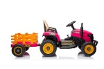 Mamido Dětský elektrický traktor BBH-030 s přívěsem růžový