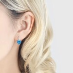 Náušnice Swarovski Elements Elizabeth Garnet - srdíčko, Červená