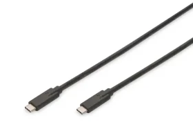 Digitus USB-C 1m černá / Kabel / USB 3.1 Gen2 / 10 Gbps / PD 5 A (AK-300139-010-S)