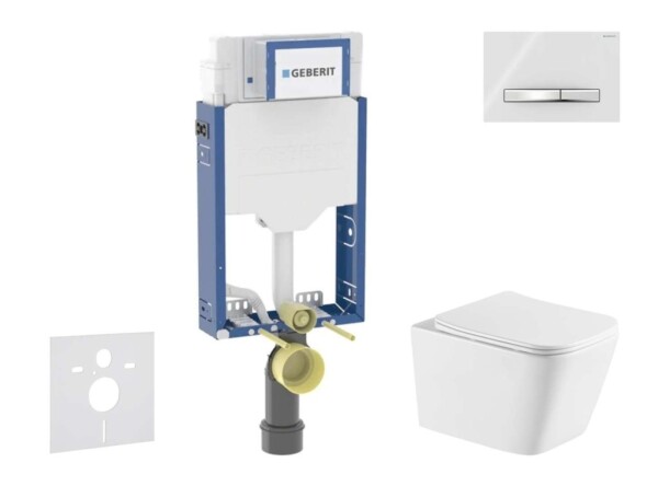 GEBERIT - Kombifix Set předstěnové instalace, klozetu Arkas I a sedátka softclose, tlačítko Sigma50, chrom/alpská bílá SANI15CA3168