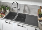 GROHE - Dřezy Kompozitní dřez K500 s automatickým odtokem, 1160x500 mm, granitová šedá 31647AT0