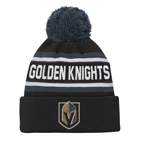 Outerstuff Dětská předškolní zimní čepice Vegas Golden Knights NHL 3rd Jersey Jacquard Cuff Pom
