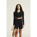 Craft Triko s dlouhým rukávem Collective Rib Cropped T-Shirt Women 1916014-999000 - Běžecký top CRAFT Collective Rib Cropped LS - černá Velikost textilu: M-L