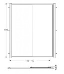 GEBERIT - GEO Sprchové dveře 160x190 cm, stříbrná/čiré sklo 560.183.00.2