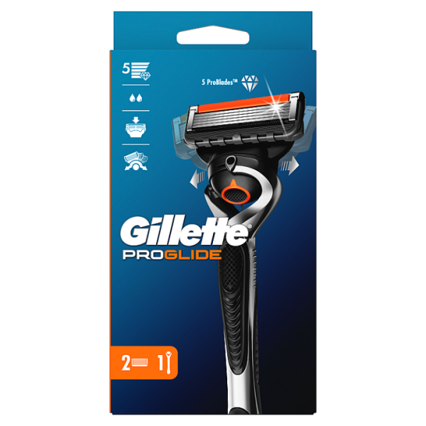 Gillette ProGlide Holicí Strojek Pro Muže, 2 Náhradní Holicí Hlavice