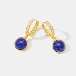 Stříbrné náušnice s Lapis Lazuli - stříbro 925/1000, Modrá