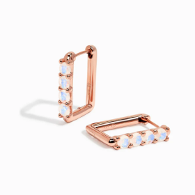 Royal Fashion náušnice 18k zlato Vermeil MOON-ED-41-ROSEGOLD
