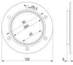 Strong stolová noha stříbrná lesk 710x60 (290683)