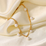 ELENYS Pearl Drop – pozlacený náramek 18K žluté zlato Délka náramku: 18,5+6 cm / max. 24,5 cm
