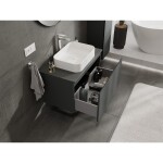 MEXEN/S - Orio koupelnová skříňka pod umyvadlo 80, 1 šuplík, grafit mat 91A10-08047-1-BF66