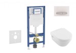 GEBERIT - Duofix Set předstěnové instalace, klozetu Architectura a sedátka softclose, tlačítko Sigma50, alpská bílá SANI11CK3107