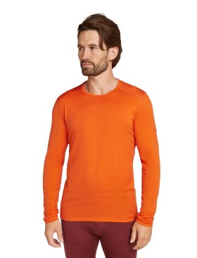 Pánské merino tričko s dlouhým rukávem ICEBREAKER Mens 200 Oasis LS Crewe, Blaze velikost: S