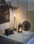 Strömshaga Kovový svícen na čajovou svíčku Stove Black, černá barva, kov