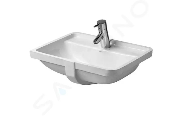 DURAVIT - Starck 3 Umyvadlo vestavné 490x365 mm, s přepadem, s otvorem pro baterii, WonderGliss, bílá 03024900001