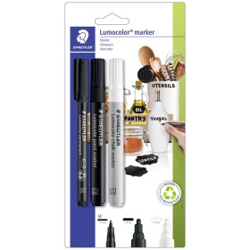 Staedtler permanentní popisovač Lumocolor černá, bílá ks