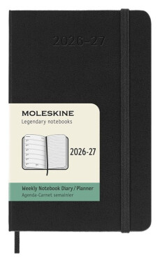18měsíční diář Moleskine 2026-27 - tvrdé desky, S, týdenní, černý