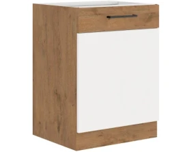 Dolní kuchyňská skříňka Vigo 60D1F,dub lancelot/bílý lesk, šířka 60 cm